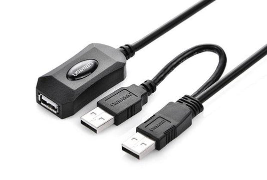 UGREEN USB 2.0 Active Extension Cable with USB Power 5M (20213).