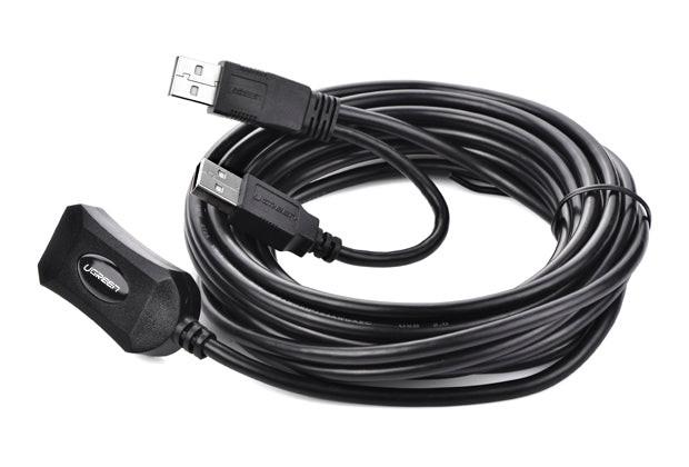 UGREEN USB 2.0 Active Extension Cable with USB Power 5M (20213).