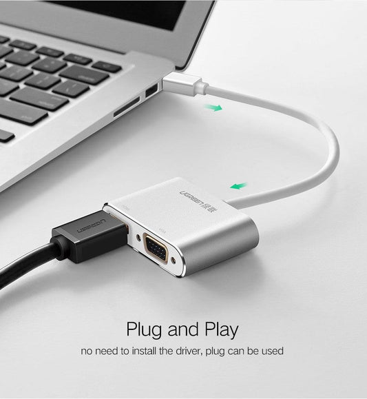 UGREEN Mini DP to HDMI/VGA converter Silver (20421).