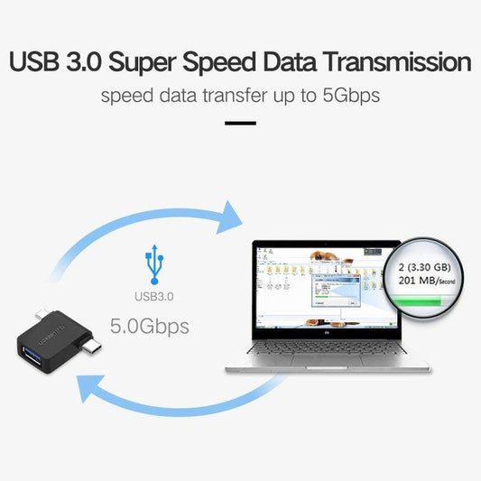 UGREEN Micro USB+ USB-C to USB 3.0 Adapter (30453).