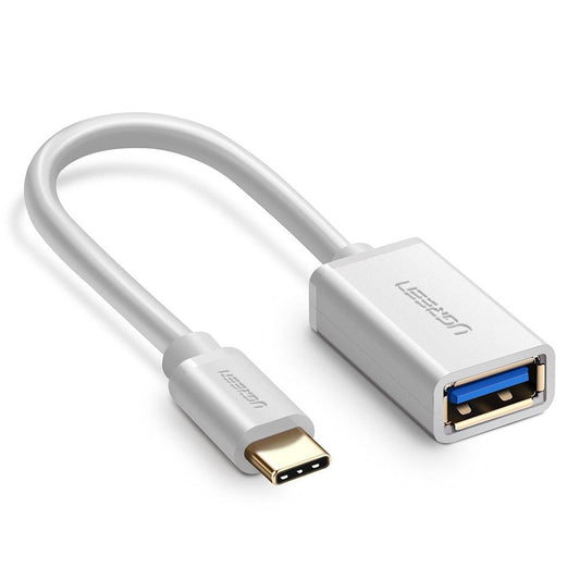 UGREEN USB Type-C Male to USB 3.0 Type A Female OTG Cable - White 15CM (30702).