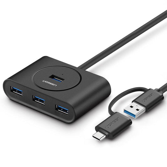 UGreen USB 3.0 Hub With Type C port Black 1M 40850.