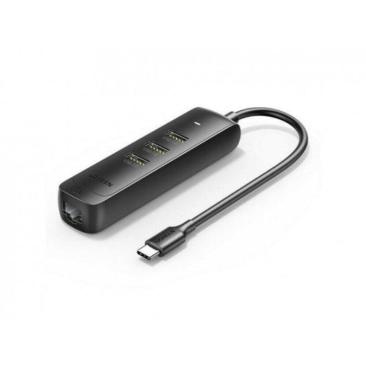 UGREEN 50627 USB-C to USB-A 3-Port Hub with RJ45 Gigabit Ethernet.