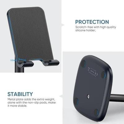 UGREEN 60324 Adjustable Desktop Phone Stand (Black).