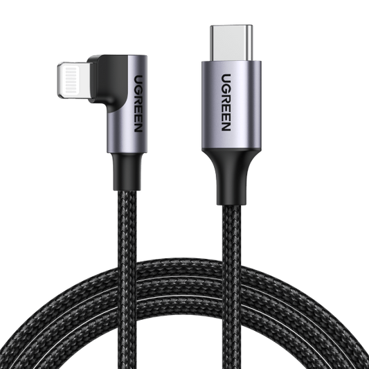 UGREEN 60763 90 Degree USB-C to iPhone 8-pin Cable 1M.