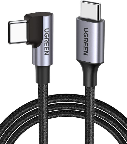 UGREEN 80714 USB-C 2.0 to Angle USB-C Cable Black 3M.