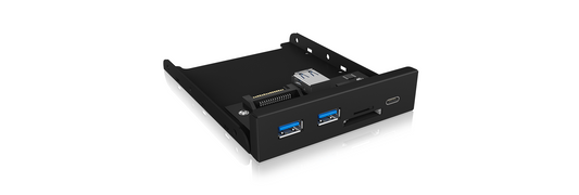 ICY BOX IB-HUB1417-i3 Frontpanel with USB 3.0 Type-C and Type-A hub with card reader.