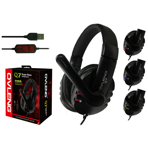 OVLENG Q7 USB Computer Headphones with Mic and Volume Control.