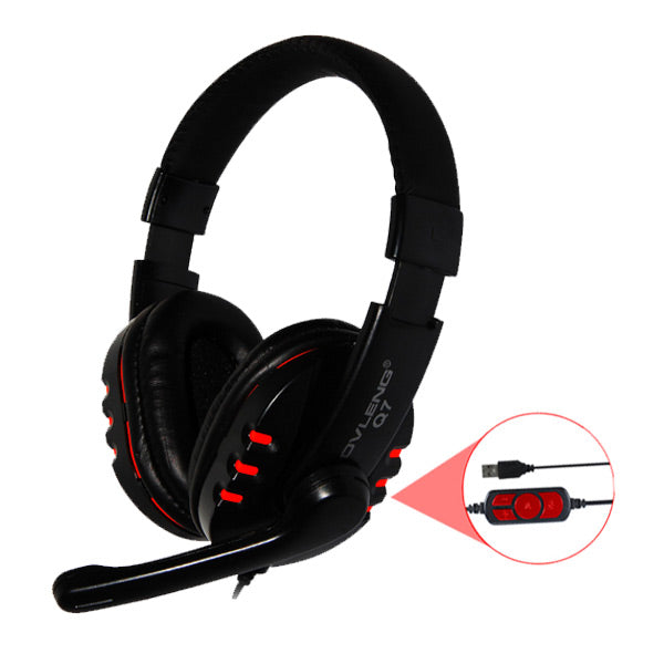 OVLENG Q7 USB Computer Headphones with Mic and Volume Control.