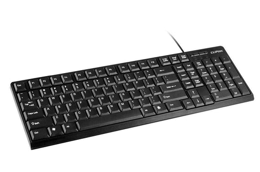 CLiPtec KLASSIC USB STANDARD KEYBOARD (SPILL-RESISTANT DESIGN) - Black.