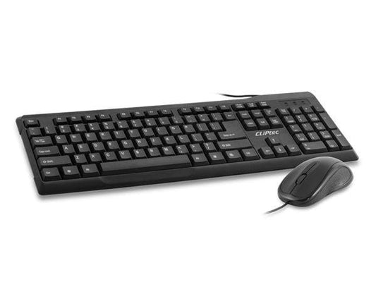 CLiPtec OFIZ-COMBO USB KEYBOARD AND MOUSE COMBO SET (SPILL RESISTANT DESIGN) Black.