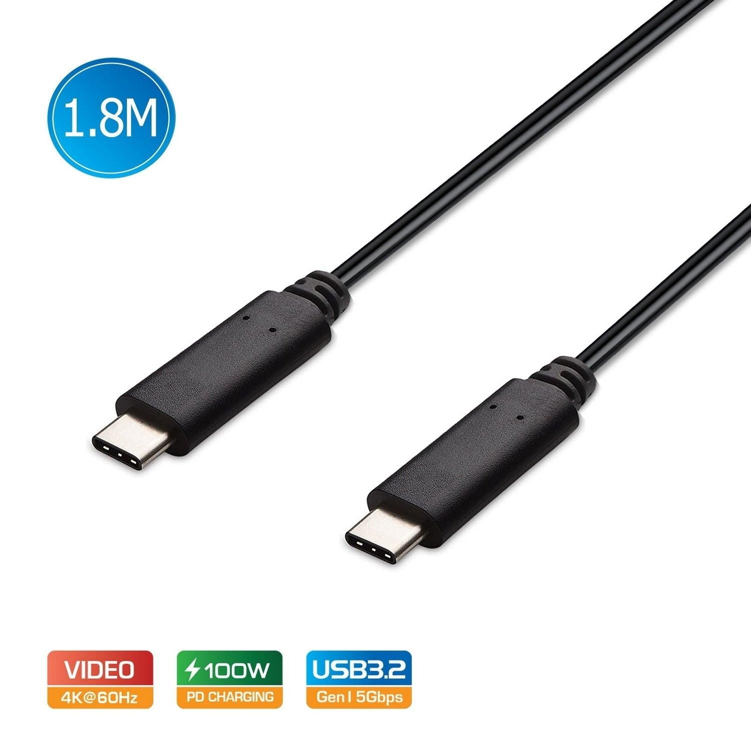 Simplecom CA519 USB-C to USB-C Cable USB 3.2 Gen1 5A 100W PD 4K@60Hz 1.8M.
