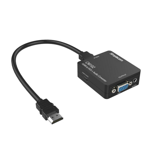 Simplecom CM102 HDMI to VGA + Audio 3.5mm Stereo Converter.