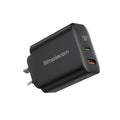 Simplecom CU265 Dual Port PD 65W GaN Fast Wall Charger USB-C + USB-A for Phone Laptop.