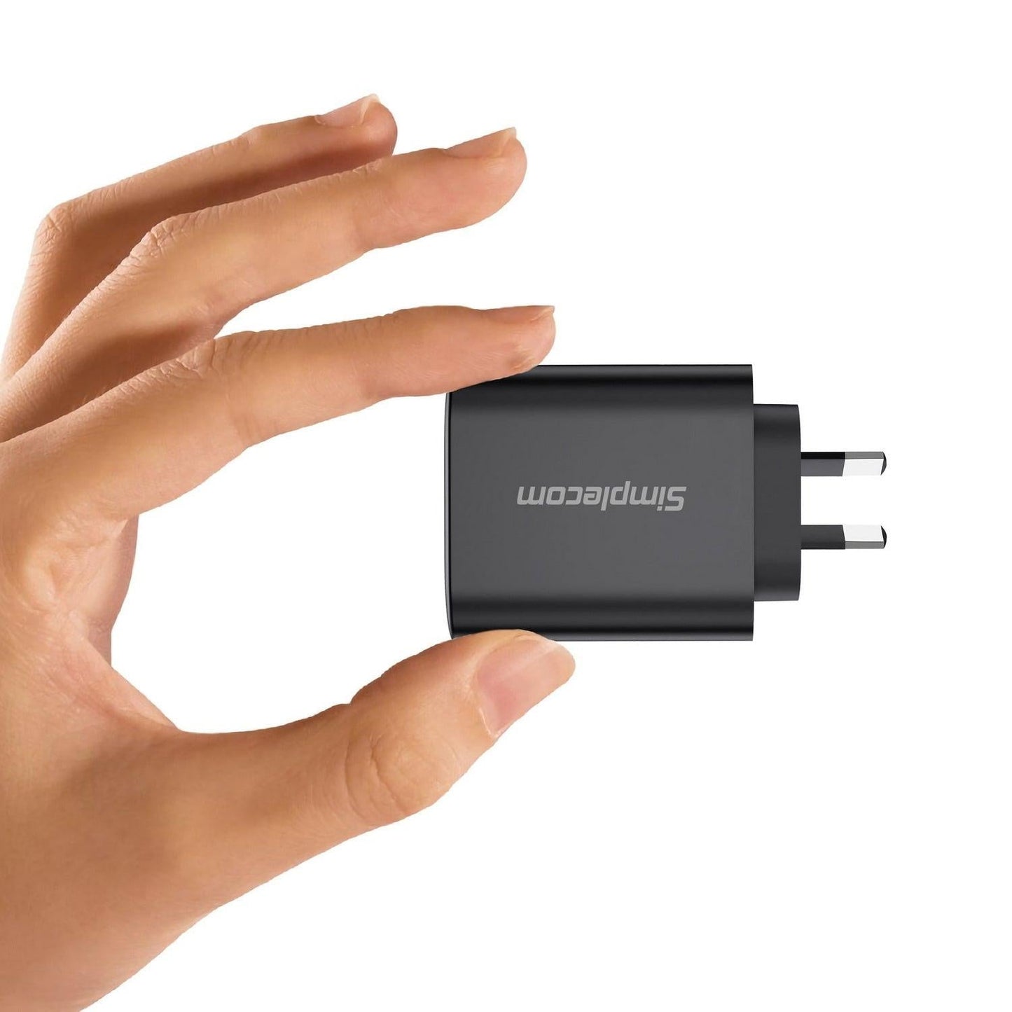 Simplecom CU265 Dual Port PD 65W GaN Fast Wall Charger USB-C + USB-A for Phone Laptop.