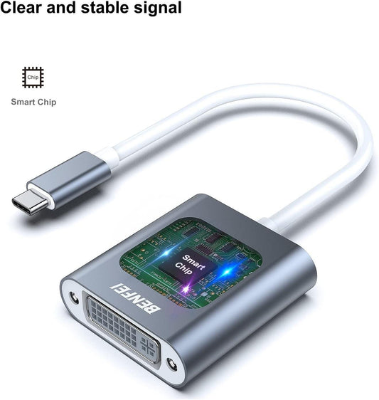 BENFEI 000164GY USB C to DVI Adapter [Thunderbolt 3/4 Compatible].