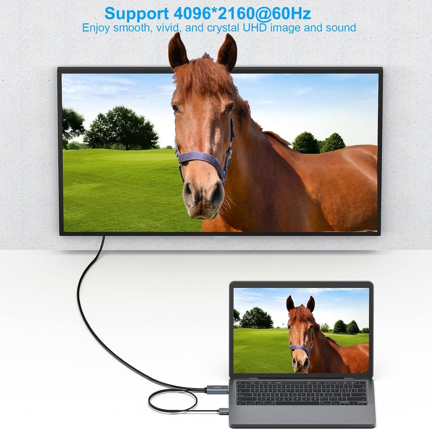 BENFEI 344GY-5M HDMI to DisplayPort Unidirectional 4K Active Cable with USB Powered 5M