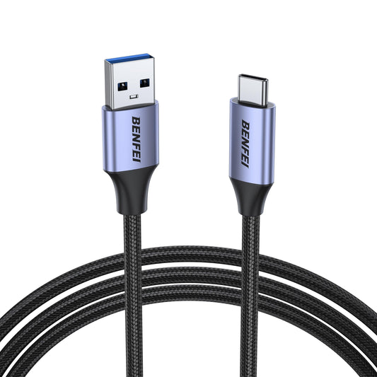 BENFEI 369GY 3M USB 3.0 to USB C Cable, 5Gbps High-Speed Data Sync & 3A Charging.