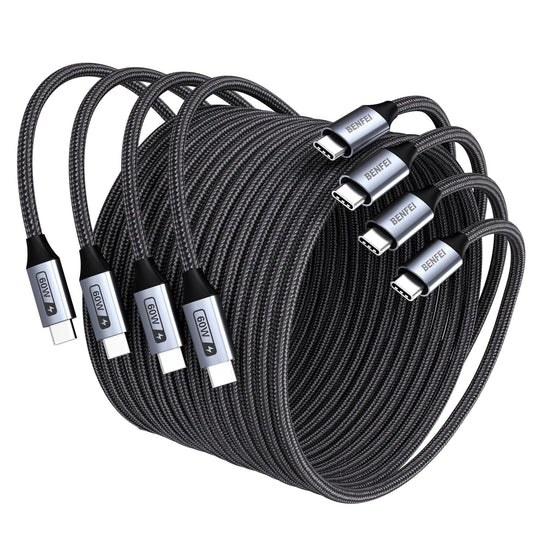 BENFEI 000383GY USB-C to USB-C Cable (4K@120Hz), 100W PD Fast Charging, 10Gbps Data Transfer for I-phone 15/16/17 and Samsung / Google phone 1M.