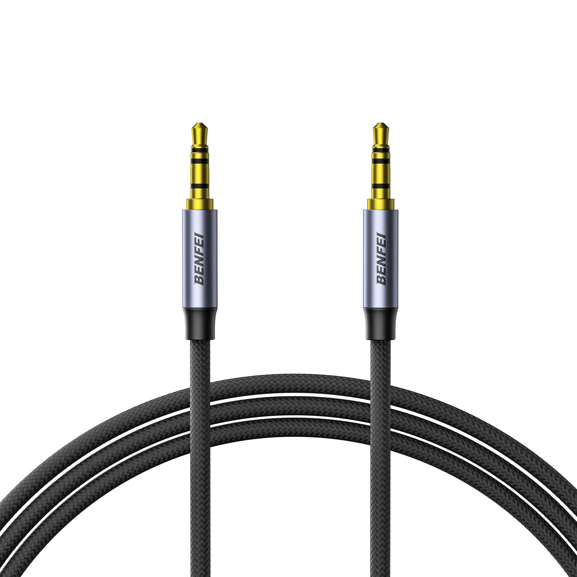 BENFEI 427GY 5M 3.5mm TRRS Male to Male Audio Cable, 4-Pole Stereo Mic Aux Cable, Nylon Braided Headphone Jack Cord.