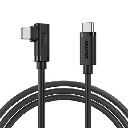 BENFEI 428BK-2M USB C to Right Angle USB C Cable , 90-dgree Angled USB 2.0 Type C Charger Cable, 3A Fast Charging & 480Mbps Data Sync, Durable PVC.