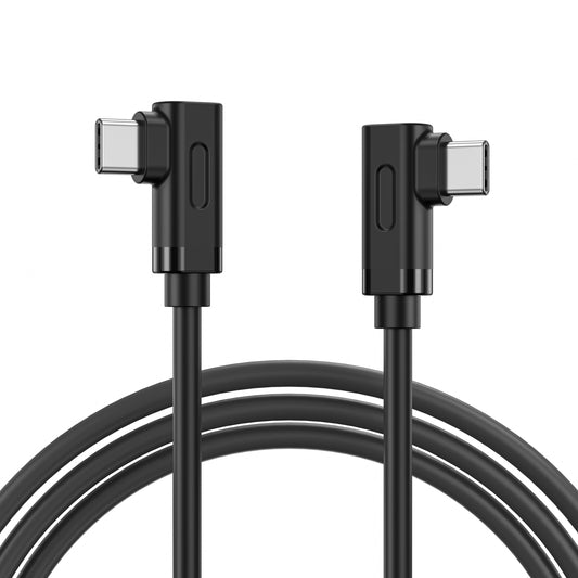 BENFEI 429BK-2M Right Angle USB C Cable 90-Degree, USB 2.0 Type C Charger Cable 3A Fast Charging, Nylon Braided USB-C to USB-C Cord.