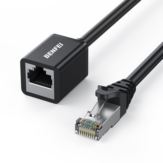 BENFEI 435BK-3M RJ45 Extension Male/Female Patch cords Cat6 1000Mbps 3M.