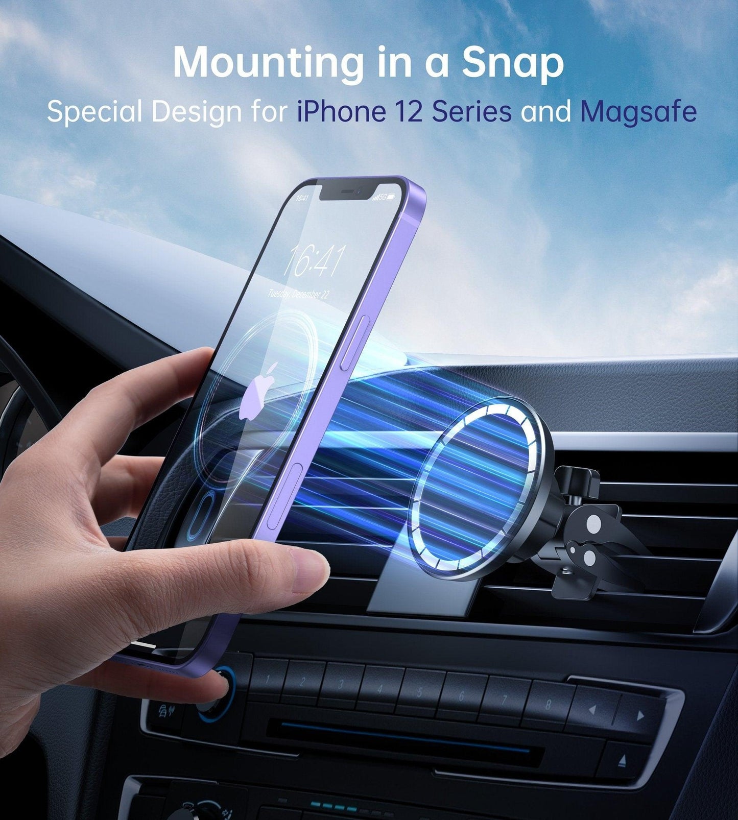 CHOETECH AT0004 Magsafe iPhone 12 Magnetic Car Mount Car Air Vent Phone Holder.