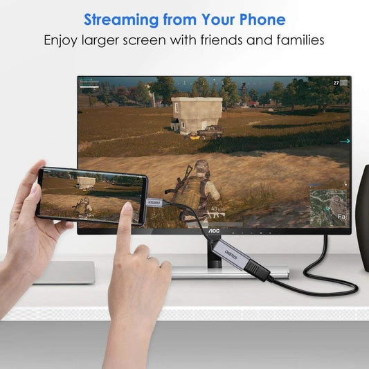 CHOETECH HUB-H21 USB-C to HDMI 4k 60Hz Braided Video Cable Cord Adapter.