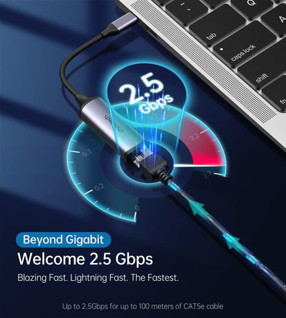 CHOETECH HUB-R02 USB-C to Gigabit Ethernet Adapter.
