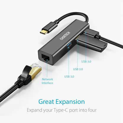 CHOETECH HUB-U02 USB-C To Ethernet Hub.