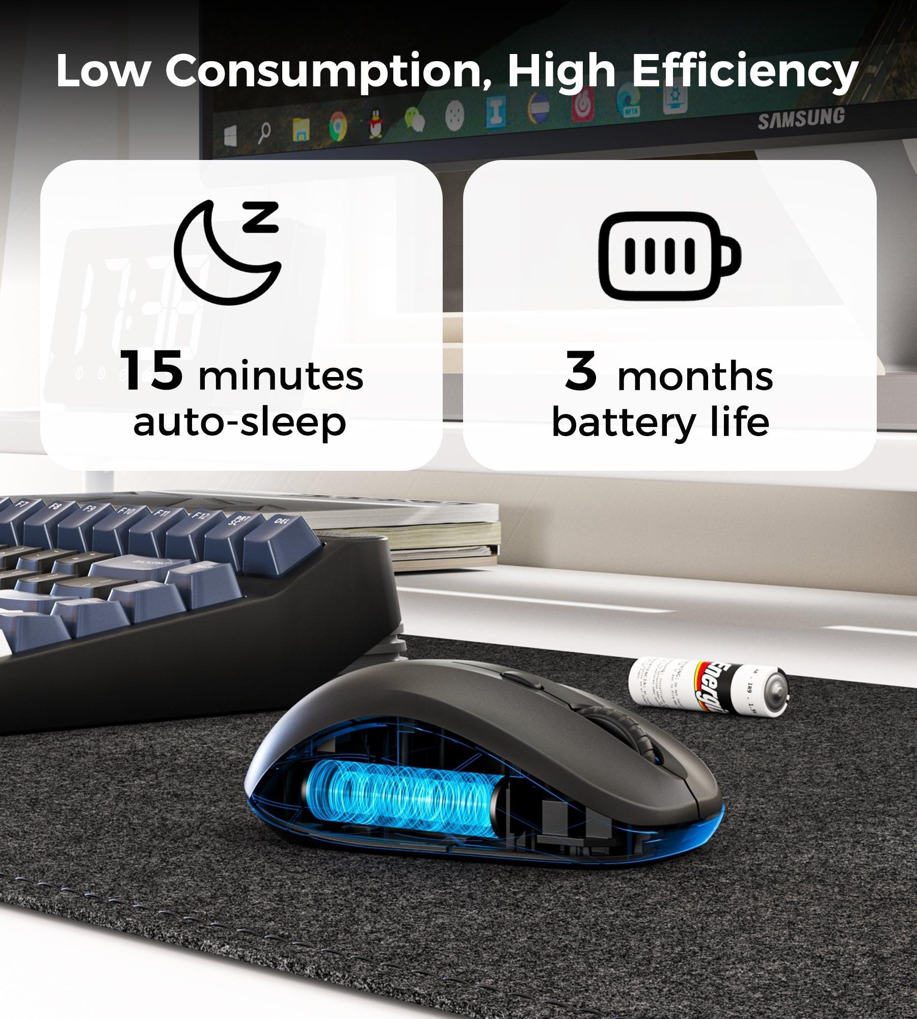 Choetech KB-002-BK 3-Level Adjustable 1600 DPI Wireless Mouse (Black).