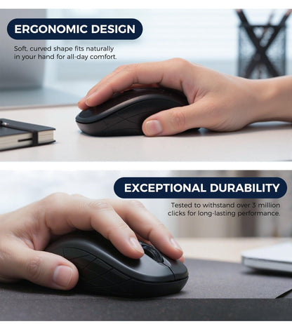 Choetech KB-002-BK 3-Level Adjustable 1600 DPI Wireless Mouse (Black).