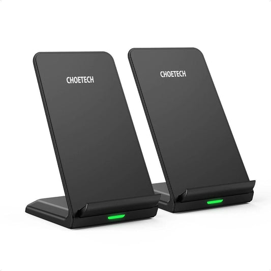 CHOETECH MIX00093 Fast Wireless Charging Stand 10W Qi-Certified T524S 2-Pack.