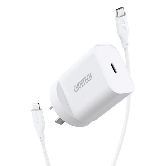 CHOETECH Q5004CL PD20W USB-C iPhone Fast Charger with MFi Certified USB-C Cable.
