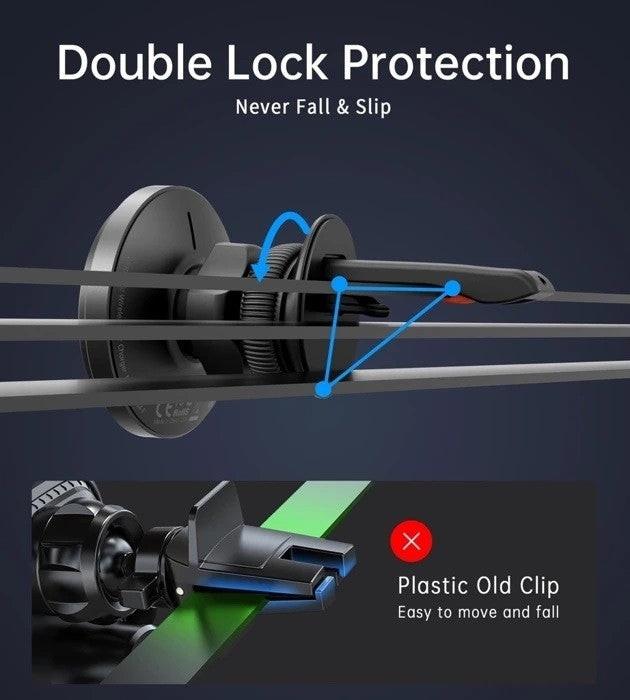 CHOETECH T204-F 15W Magnetic Car Charger Holder with LED Light (Aluminium alloy housing).