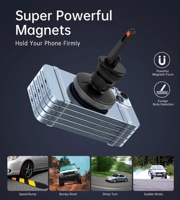 CHOETECH T204-F 15W Magnetic Car Charger Holder with LED Light (Aluminium alloy housing).