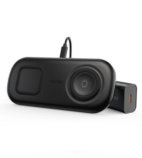 Choetech T570-S 2-in-1 Wireless Charger, 10W Max Wireless Charging Pad with Adapter for Galaxy Watch.
