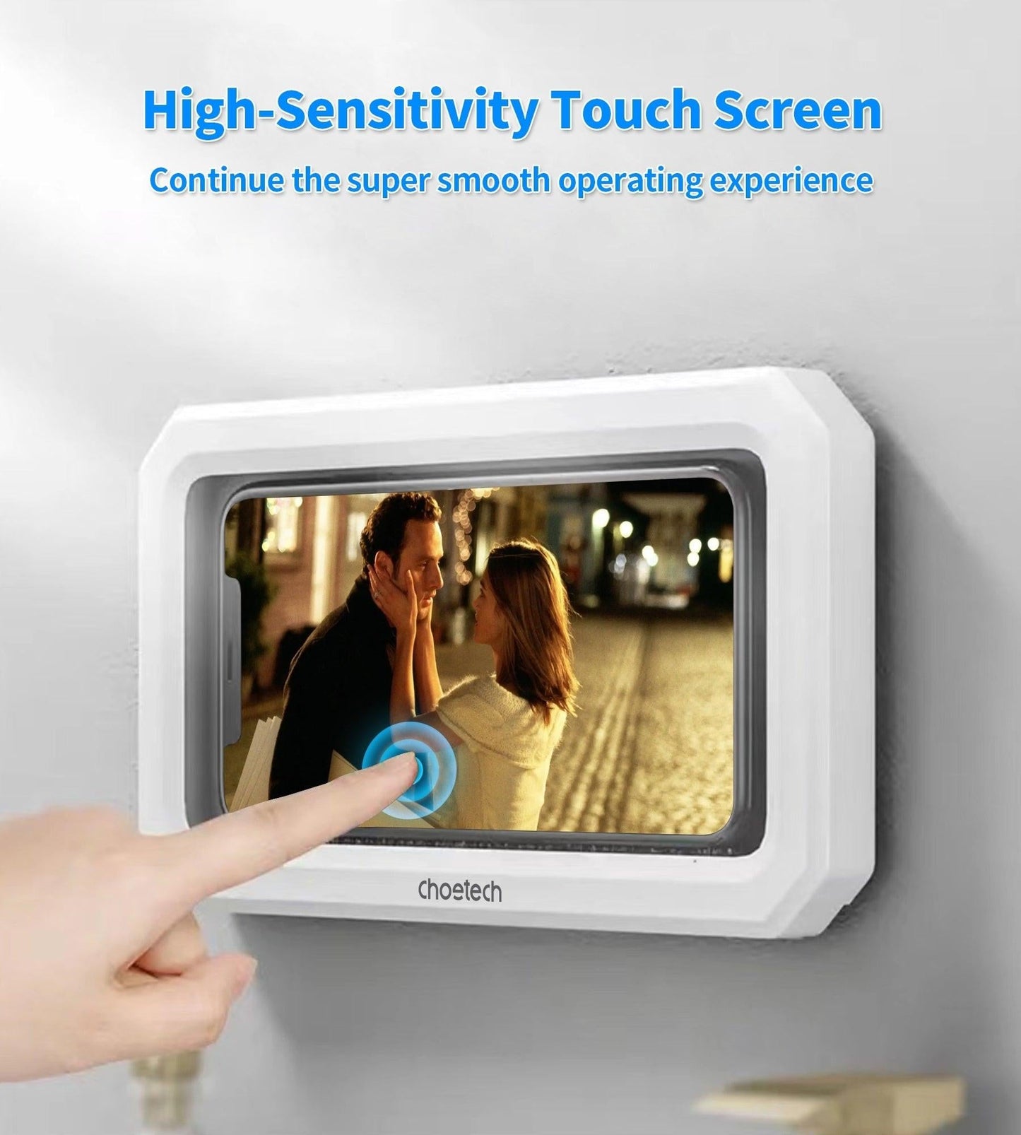 CHOETECH WPC008 Bathroom Waterproof Phone holder (up to 6.7-inch) White.