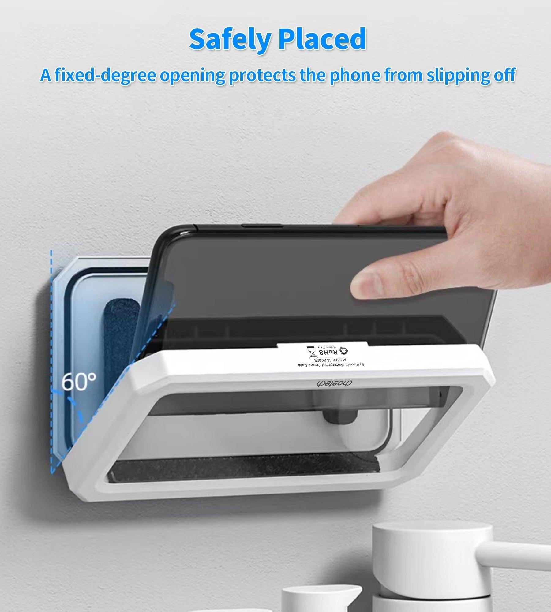 CHOETECH WPC008 Bathroom Waterproof Phone holder (up to 6.7-inch) White.