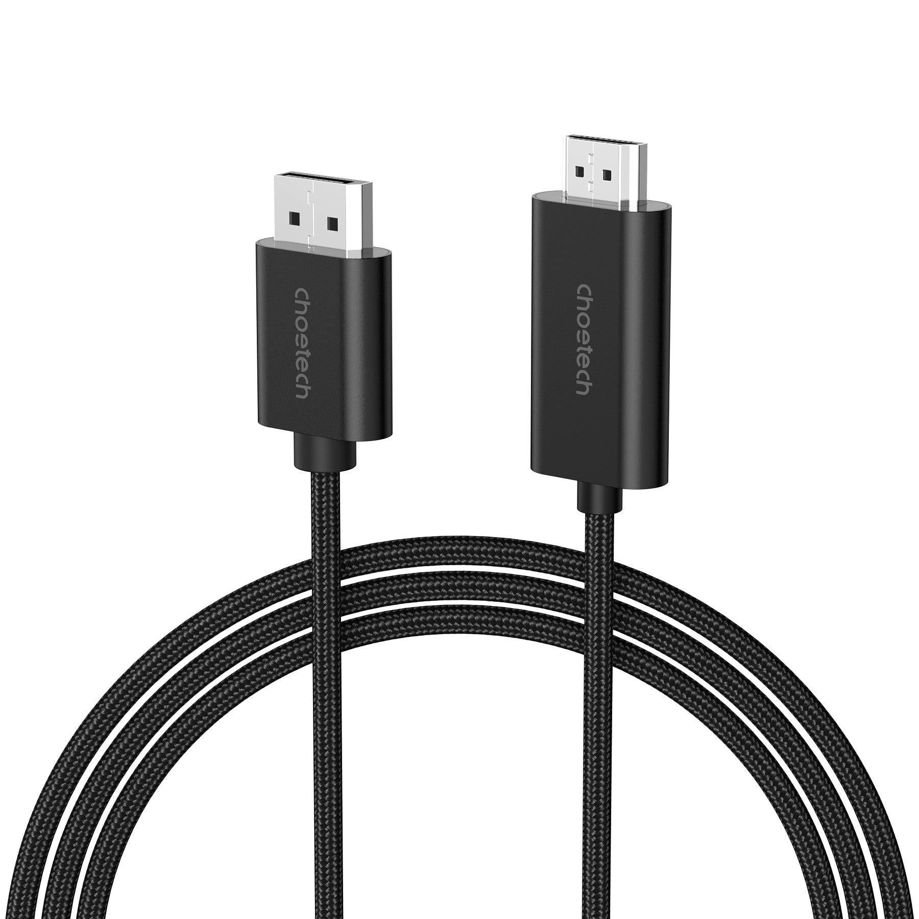 CHOETECH XDH01 4K 60Hz DisplayPort Male to HDMI Male Braided Cable 2M.