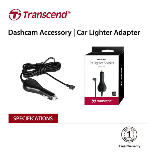 TRANSCEND TS-DPL2  Car Lighter Adapter for DrivePro, Micro-B (For DP230 / DP130 / DP110).