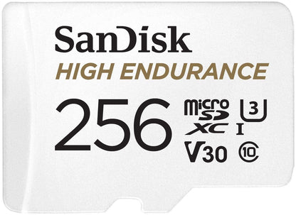 SANDISK HIGH ENDURANCE MICROSDHC CARD SQQNR 256G UHS-I C10 U3 V30 100MB/S R 40MB/S W SD ADAPTOR SDSQQNR-256G-GN6IA.