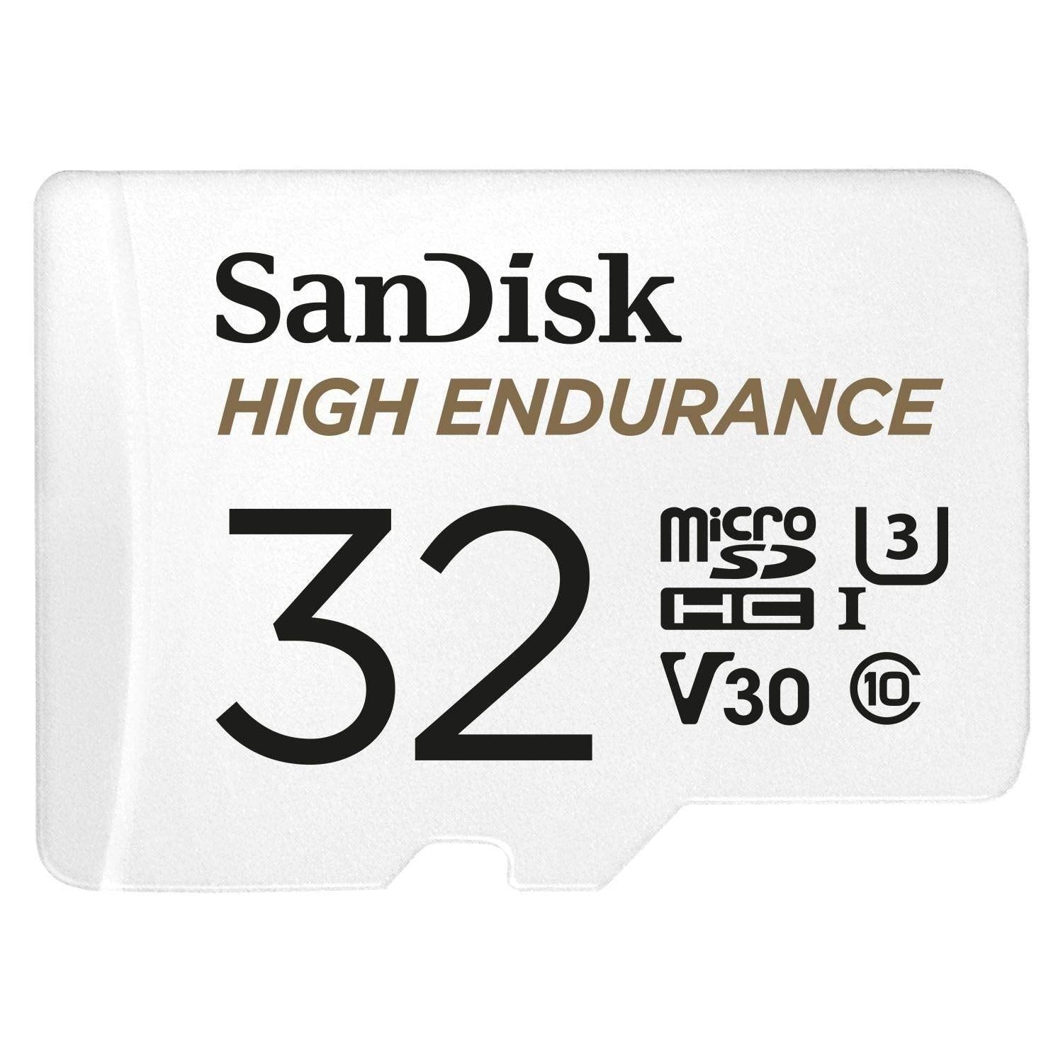 SANDISK HIGH ENDURANCE MICROSDHC CARD SQQNR 32G UHS-I C10 U3 V30 100MB/S R 40MB/S W SD ADAPTOR SDSQQNR-032G-GN6IA.