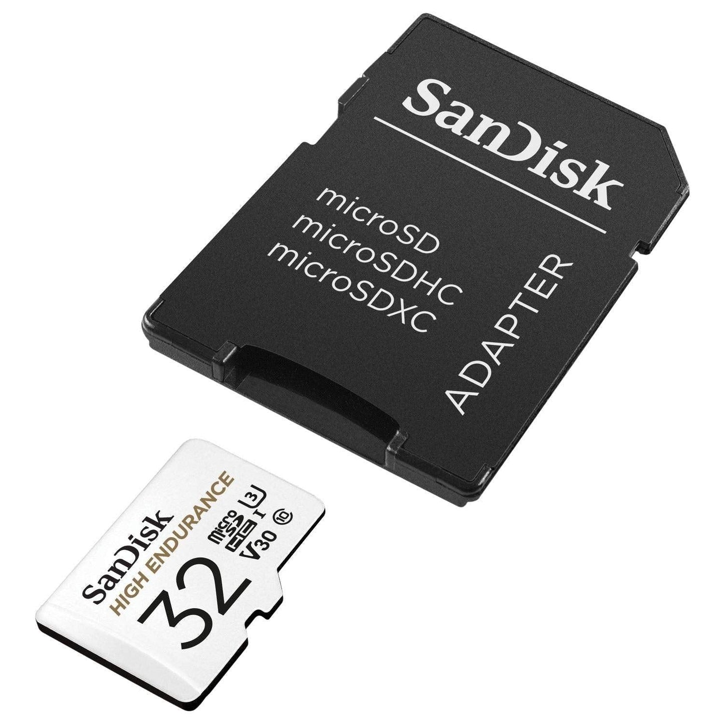 SANDISK HIGH ENDURANCE MICROSDHC CARD SQQNR 32G UHS-I C10 U3 V30 100MB/S R 40MB/S W SD ADAPTOR SDSQQNR-032G-GN6IA.