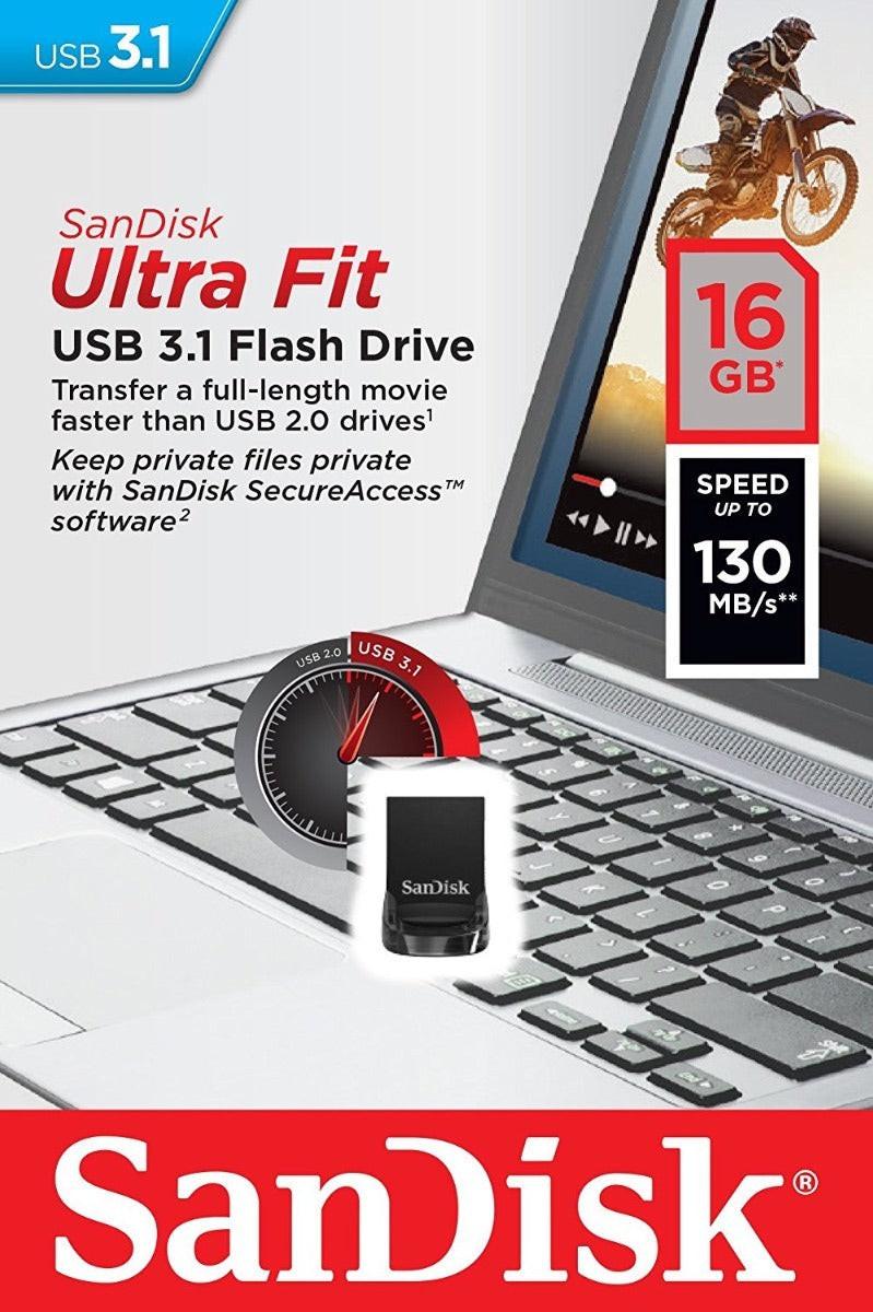 SANDISK 16GB CZ430 ULTRA FIT USB 3.1 (SDCZ430-016G).