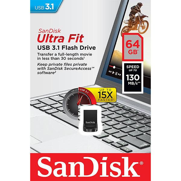 SANDISK 64GB CZ430 ULTRA FIT USB 3.1 (SDCZ430-064G).