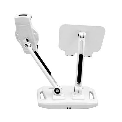 Universal and Adjustable Double Arm Stand Holder White.