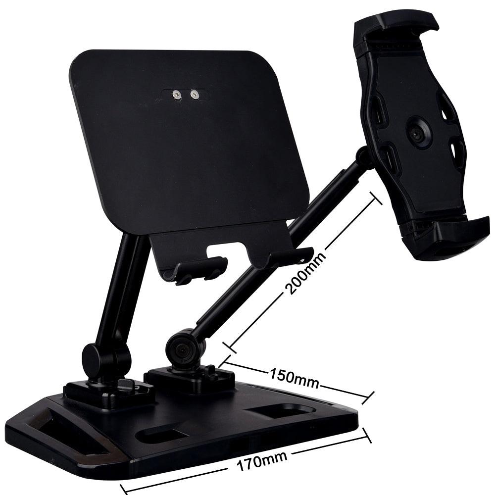 Universal and Adjustable Double Arm Stand Holder White.