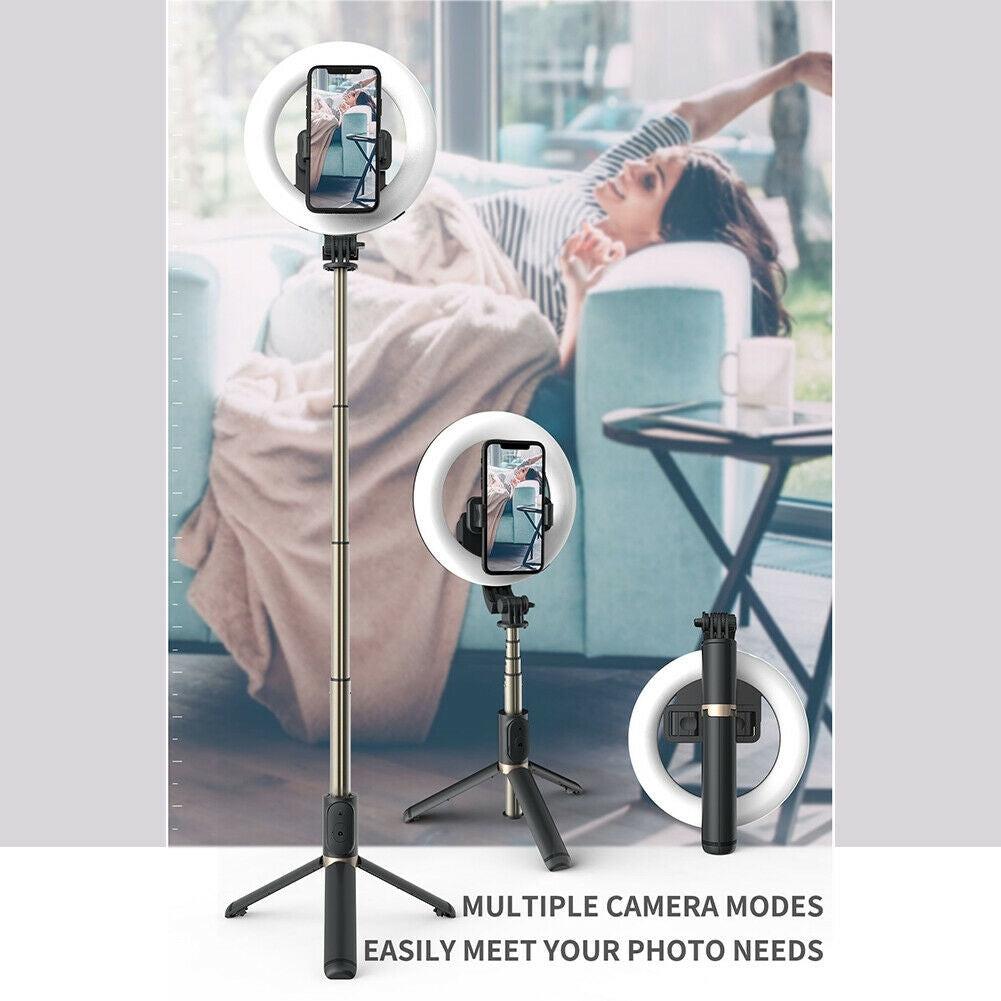 TEQ Q07 Bluetooth Ring Light Selfie Stick  + Tripod stand.
